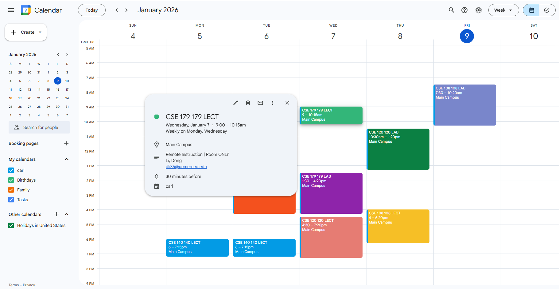 Calendar generator interface